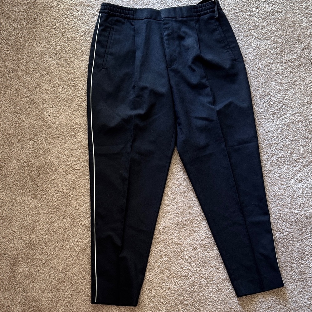 Reiss Black Dress Pants with White Side Stripe